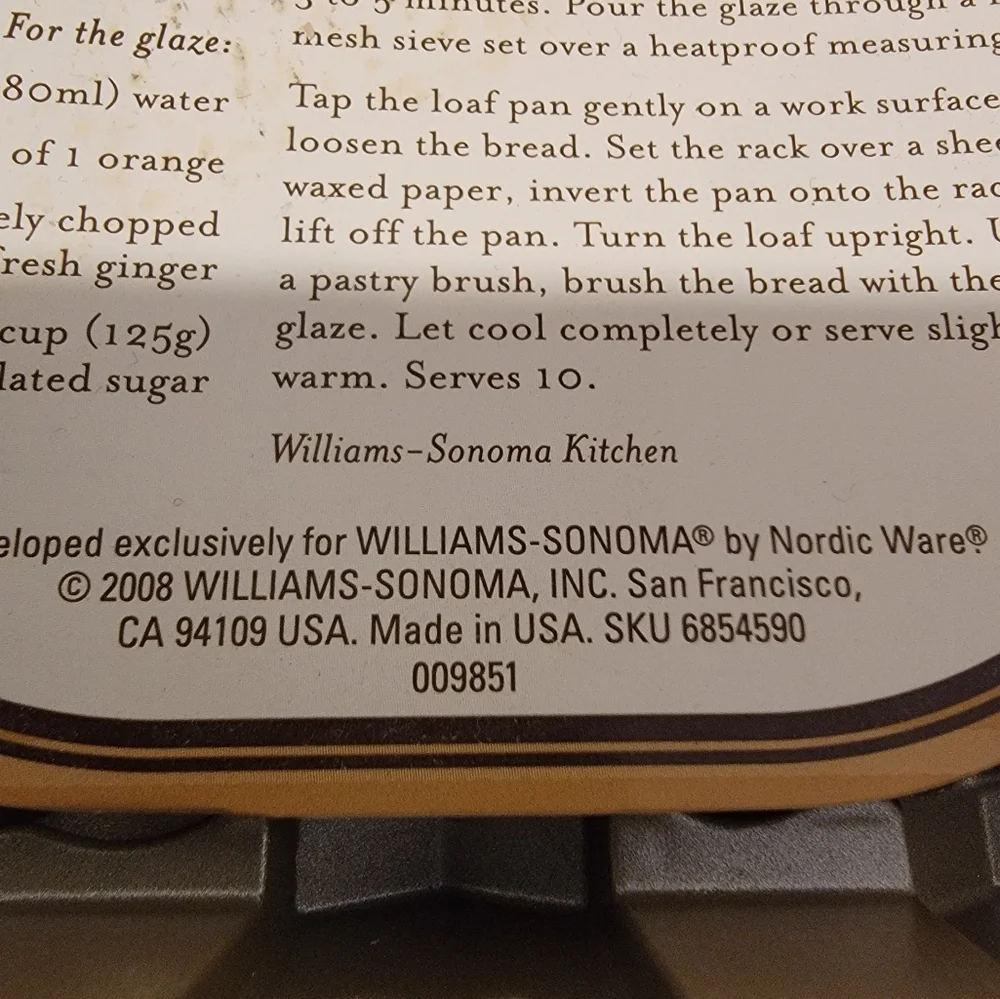 Williams Sonoma Pumpkin Harvest Loaf‎ Pan by Nordic Ware